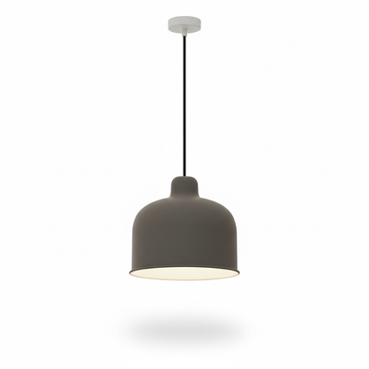 Dark gray pendant light on a white background